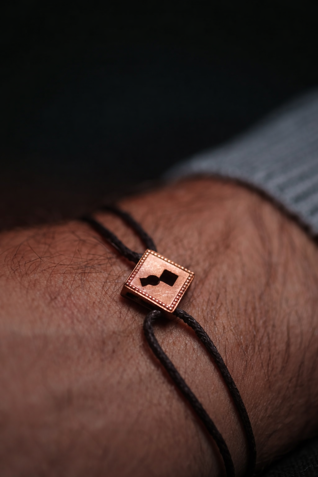 Cord Rose Gold Square lock Bracelet