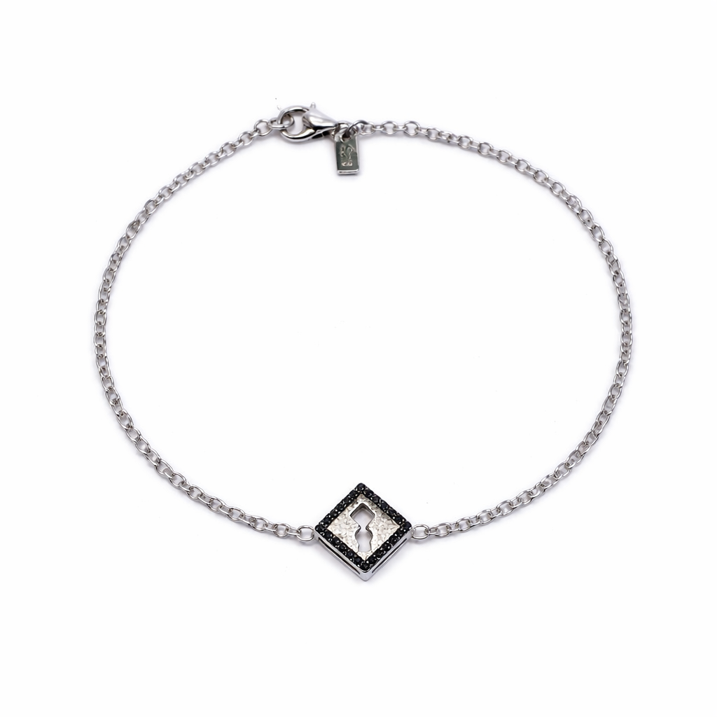 Stone Silver Square Lock