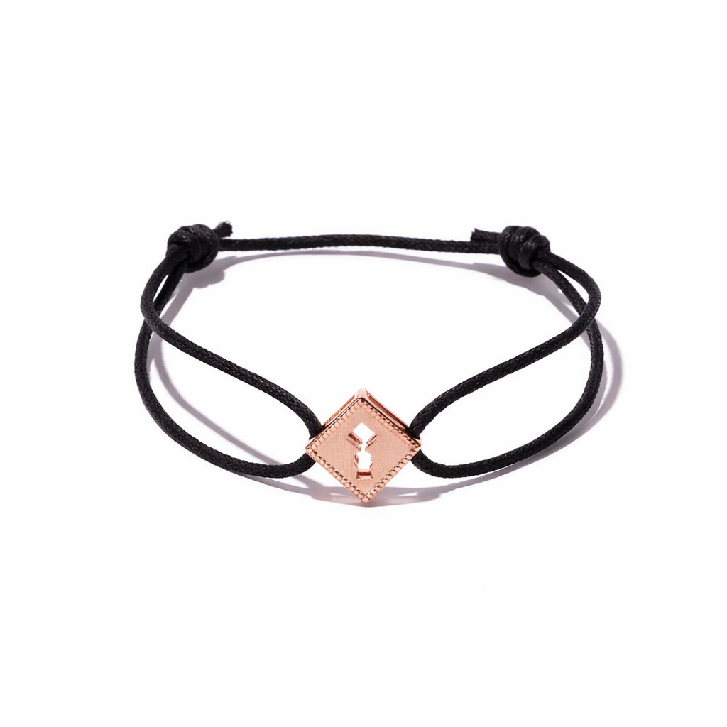 Cord Rose Gold Square lock Bracelet