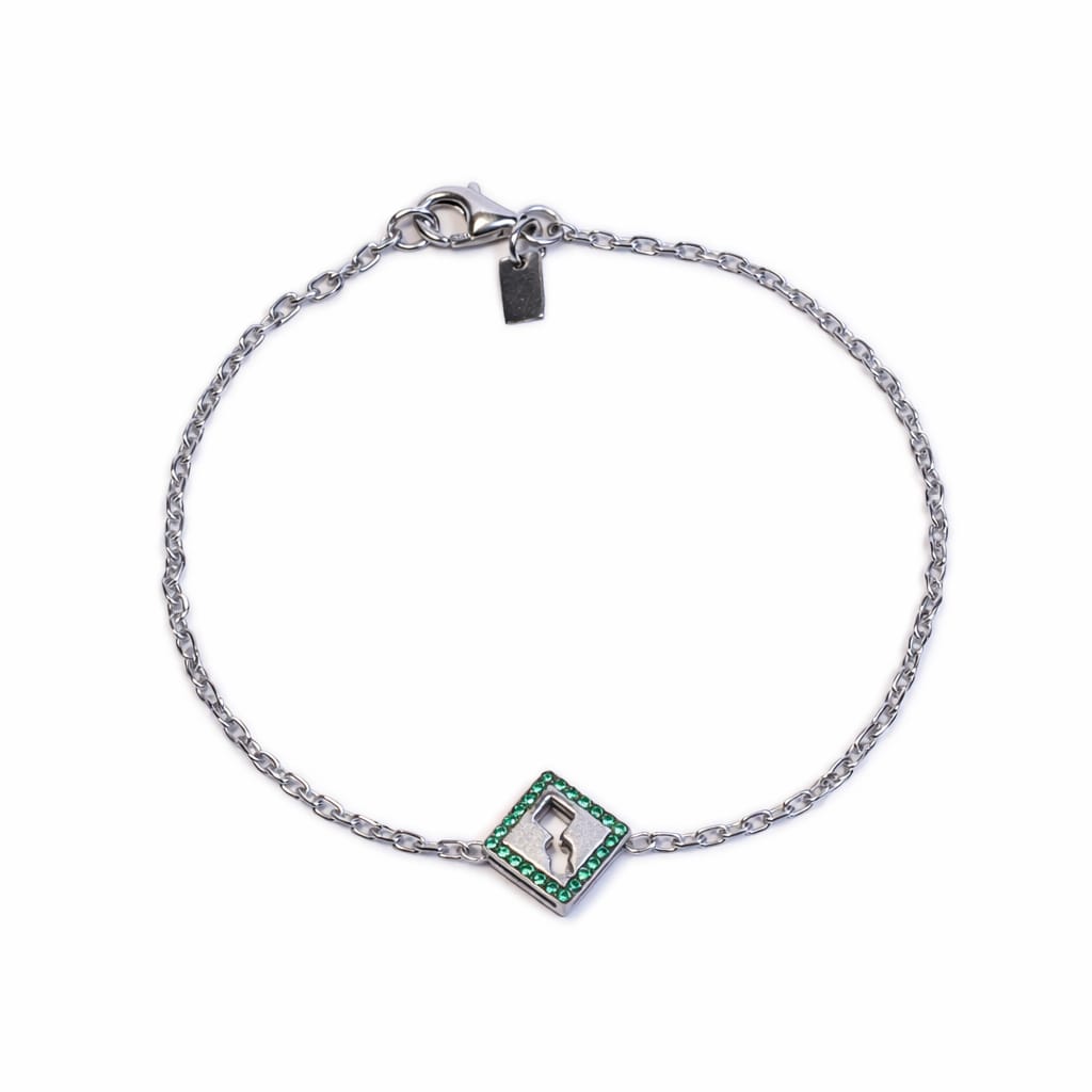 Stone Silver Square Lock