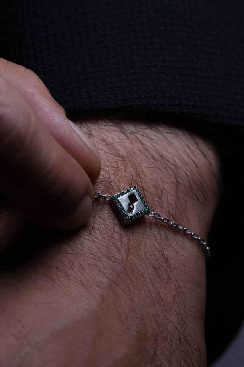 Stone Silver Square Lock